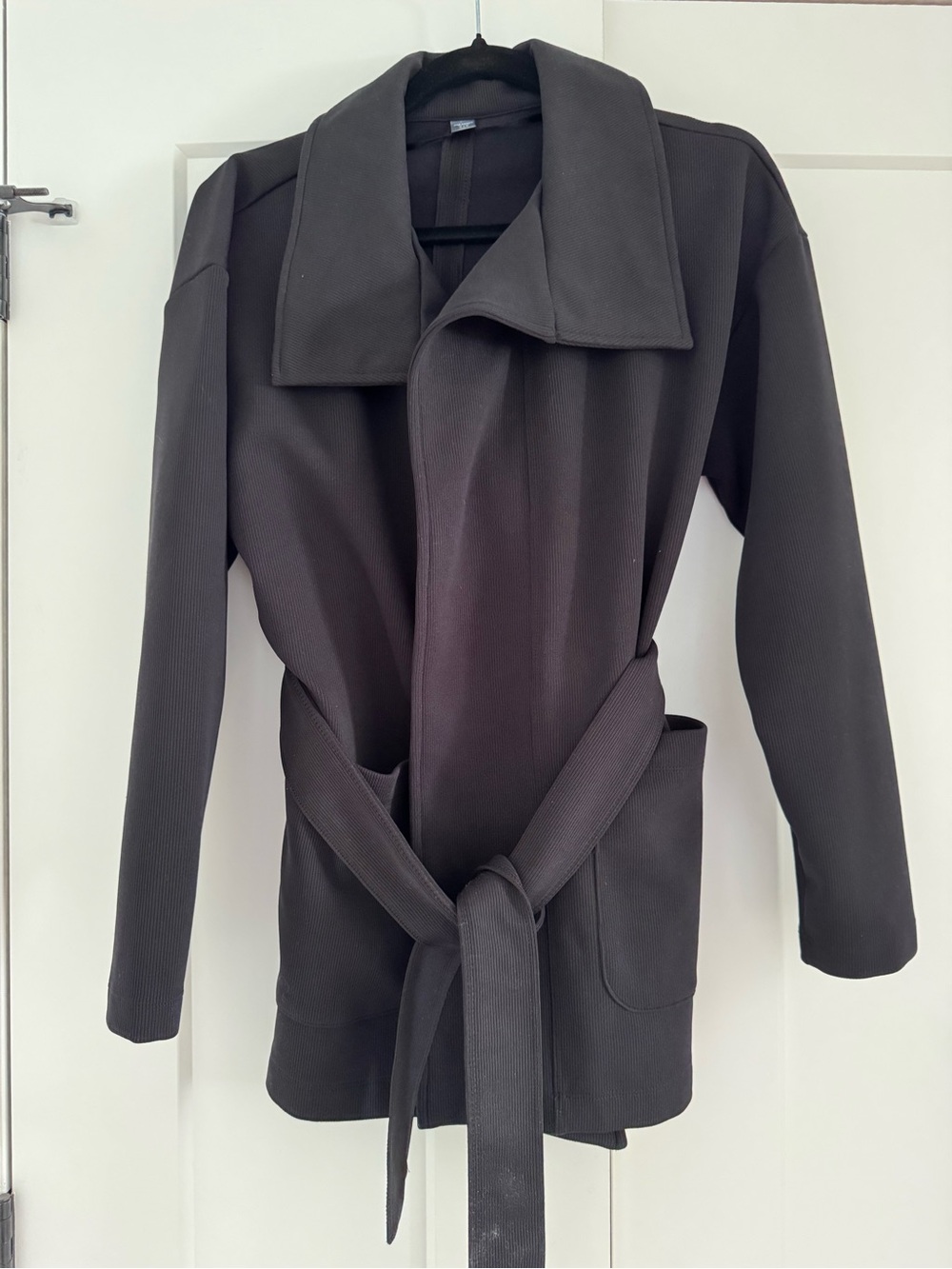 Joe Fresh Belted Open-Front Jacket – Black – Size S